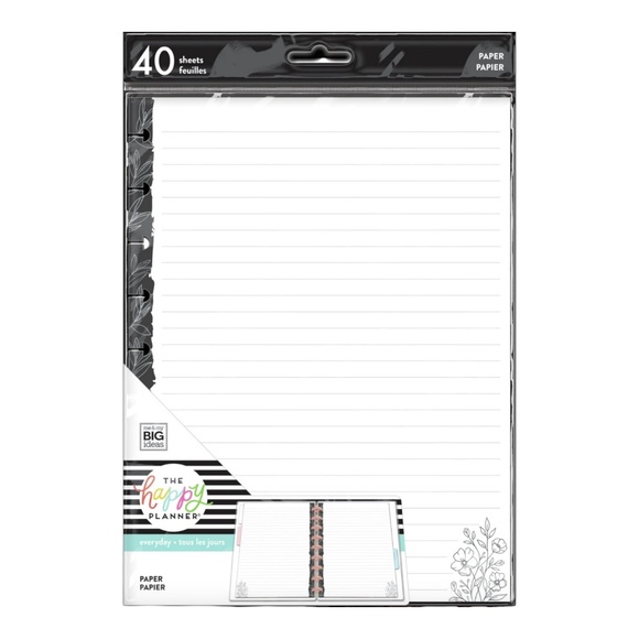 Happy Planner Farmhouse Black & White Floral Classic Filler Paper - Picture 1 of 2